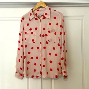 Ann Taylor Loft polka dot blouse